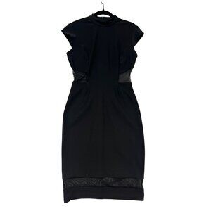 A.B.S Collection Womens Size 8 Black Sheer Panel Bodycon Dress #6402